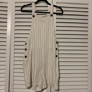 pinstripe overall shorts